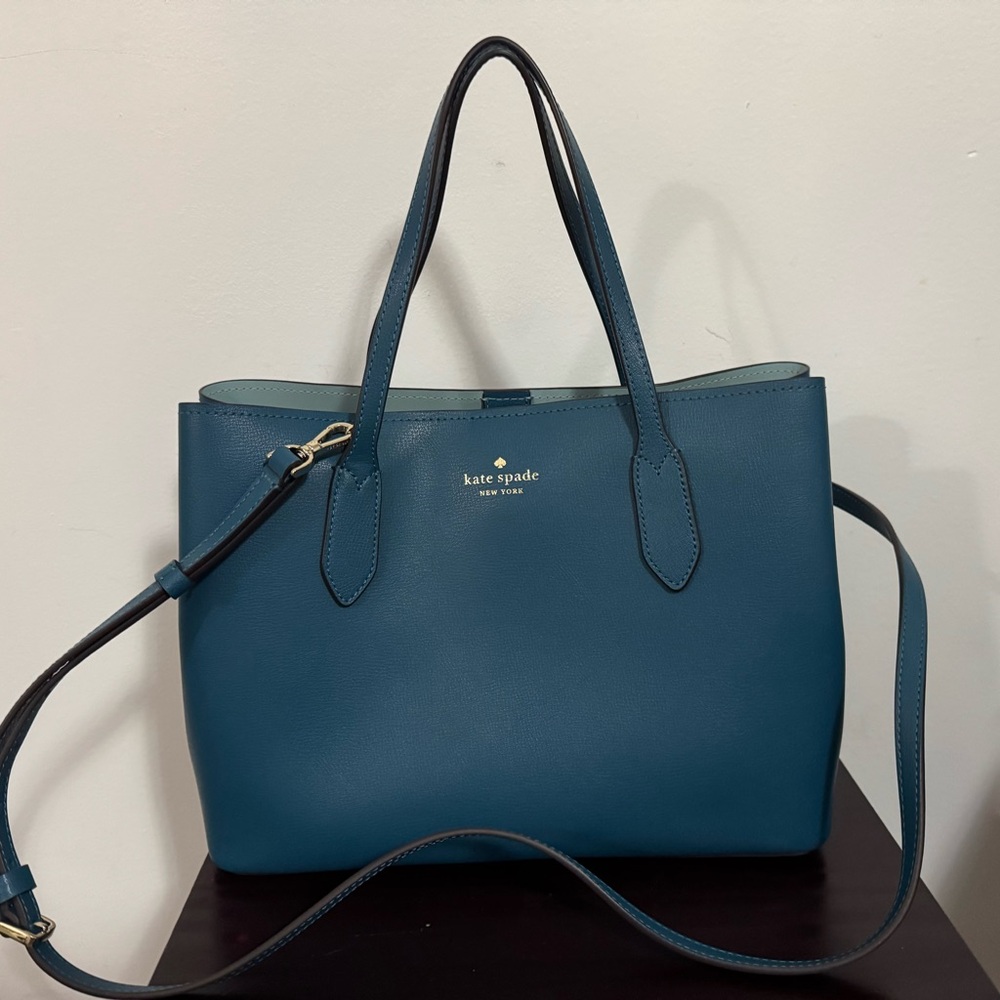 Kate Spade Harper Turquoise Leather Satchel WKR00064 Excellent condition